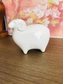干支 ひつじ 陶器製 貯金箱 置物 羊 レトロ
