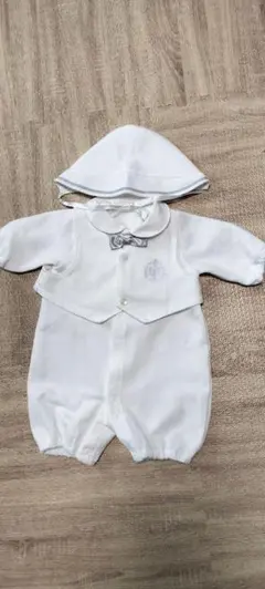 ホワイト セレモニースーツ 50-60cm帽子付き