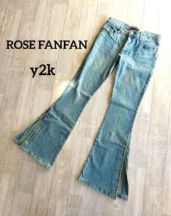 00's y2k ローライズ 鬼フレア デニム ストーン付き 平成ギャル