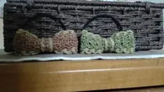 編み物リボン型ヘアゴム2個セット