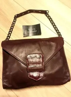 LONGCHAMP ケイト・モスコラボ　ワインレッド ショルダーバッグ