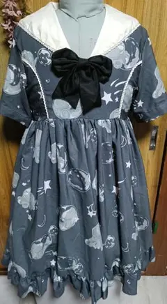 クラゲ セーラー襟半袖ワンピース