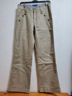 ベージュ カジュアルパンツ フロントボタン付き マリンパンツ Lサイズ ㉒