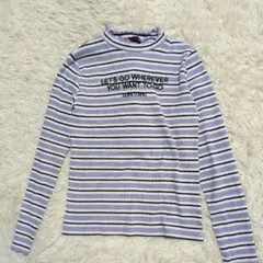 Lovetoxic 長袖カットソー L(160) 紫と白ストライプ