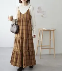 ディスコート　チェックティアードキャミワンピース