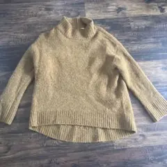 GLOBAL WORK 辛子色ハイネック ニット M