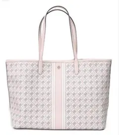 新品に近いトリーバーチ トートバッグTORY BURCH ジオ ロゴ ピンク