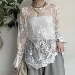 anuke Patchwork Lace Cardigan アイボリー - メルカリ