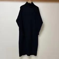 オペークドットクリップ　ニットワンピース　ロングワンピース