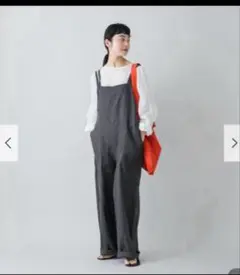かぐれ　リネンサロペット　チャコール