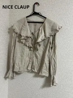 NICE CLAUP☆フリル襟メローブラウス