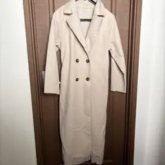 GRLベージュ ダブルブレスト ロングコート