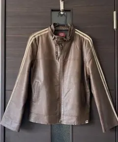 Dickies 本革レザージャケット シングルライダース　茶　L