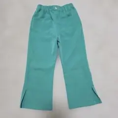 ロングパンツ スリット入り グリーン ウエストゴムのサムネイル