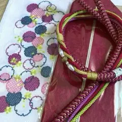 sale♡新品　振袖用帯締め　刺繍半衿　振袖用重ね衿　成人式　　振袖