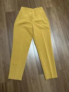 ZARAハイウエストパンツ テーパードマスタードイエロー ハイウエストSサイズ