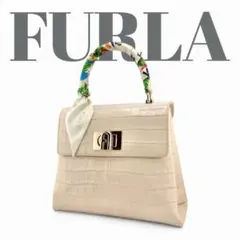 ✨美品✨ FURLA フルラ 1927 2way ハンドバッグ クロコダイル型押