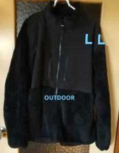 OUTDOOR メンズ レディース ボアジャケット ブラック ＬＬサイズ