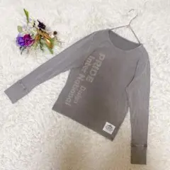 【PRIDE /キング】グレー 長袖 Tシャツ プリント入り 36(S) 日本製