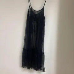 シースルーブラックキャミワンピース