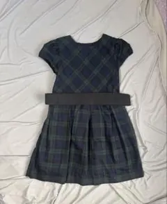 チェック柄ワンピース（ダークグリーン・ネイビー）