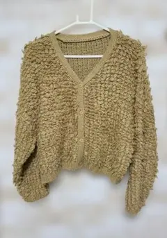 RAY CASSIN レイカズン　ベージュ ニットカーディガン Vネック