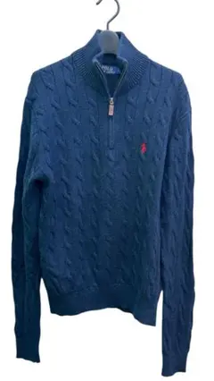 ★POLO RALPH LAUREN ケーブルコットンセーター　ネイビーメンズ