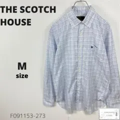 美品 THE SCOTCH HOUSE シャツ 長袖 M ワンポイント チェック