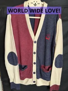 WORLD WIDE LOVE 配色ニットカーディガンのサムネイル