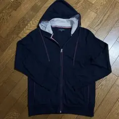 タカキュー　ネイビー　フルジップパーカー リブ編み　Mサイズ