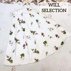 昨冬完売品 ウィルセレクション ウィンター ボタニカル スカート ホワイト Sのサムネイル