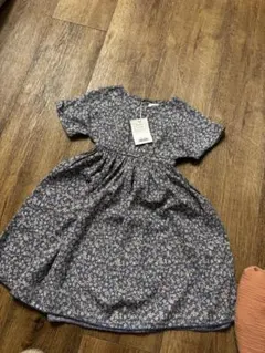 ペアマノン　ブルーフラワー柄 ワンピース 90サイズ