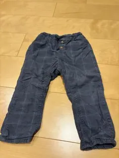 Ｈ&M ネイビー コーデュロイ チェック柄 パンツ 92cm