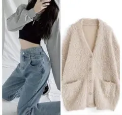 GRLまとめ売り ルーズブークレニットカーディガンデニムパンツ