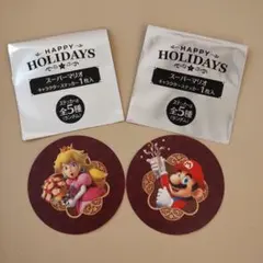 スーパーマリオ キャラクター ステッカー マリオ＆ピーチ姫 2点セット