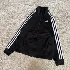 【美品】アディダス CLIMALITE トラックジャケット ジャージ 刺繍 黒
