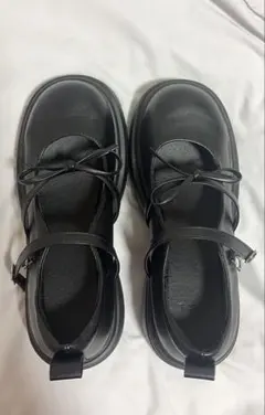 GRL 厚底リボンストラップローファー ブラック