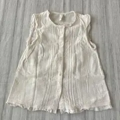 Samansa Mos2 Lagom 薄ピンク ノースリーブ シャツ110
