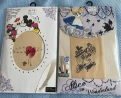 Disney ミッキー&ミニー 不思議の国のアリス ストッキング　2点 M~L