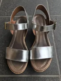 FABIO RUSCONI ウエッジ　シルバー　コンフォートサンダル