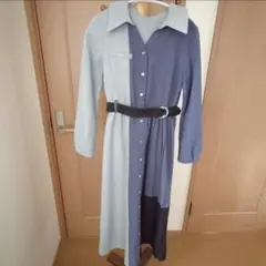 REDYAZEL バイカラー切替ワンピース ワンピース ブルー