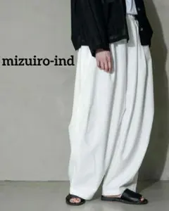 ミズイロインド ワイドカーゴパンツ 白のサムネイル