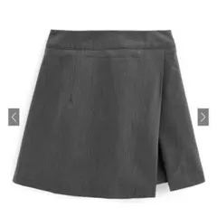 GRL インパン裏地付きラップ風ミニスカート[ai86] グレー　S