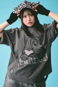 ミシェルマカロン　ガルフィーコラボBIGTワンピ グレー ミシェルマカロン ガルフィーコラボBIGTワンピ グレー - メルカリ