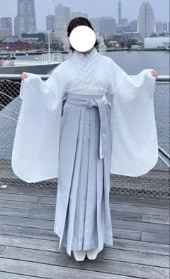 【ちゃむ様】袴　レース　全部つき　卒業式　水色　ホワイト