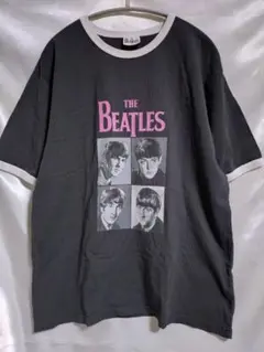 【ＸＬ】THE BEATLES リンガー Tシャツ グレー 古着 ビートルズ
