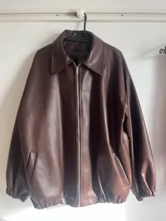 ブラウンレザージャケット オーバーサイズ　ブラウン　SHEIN