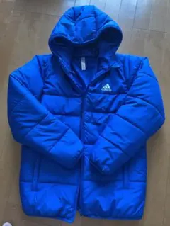 adidas 青 コート フード付き