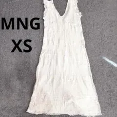 ノースリーブ　レース　ロングワンピース　海外古着　リゾート 【XS】ホワイト