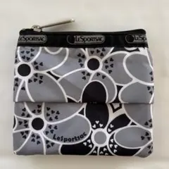 LeSportsac 花柄ポーチ グレー/ブラック